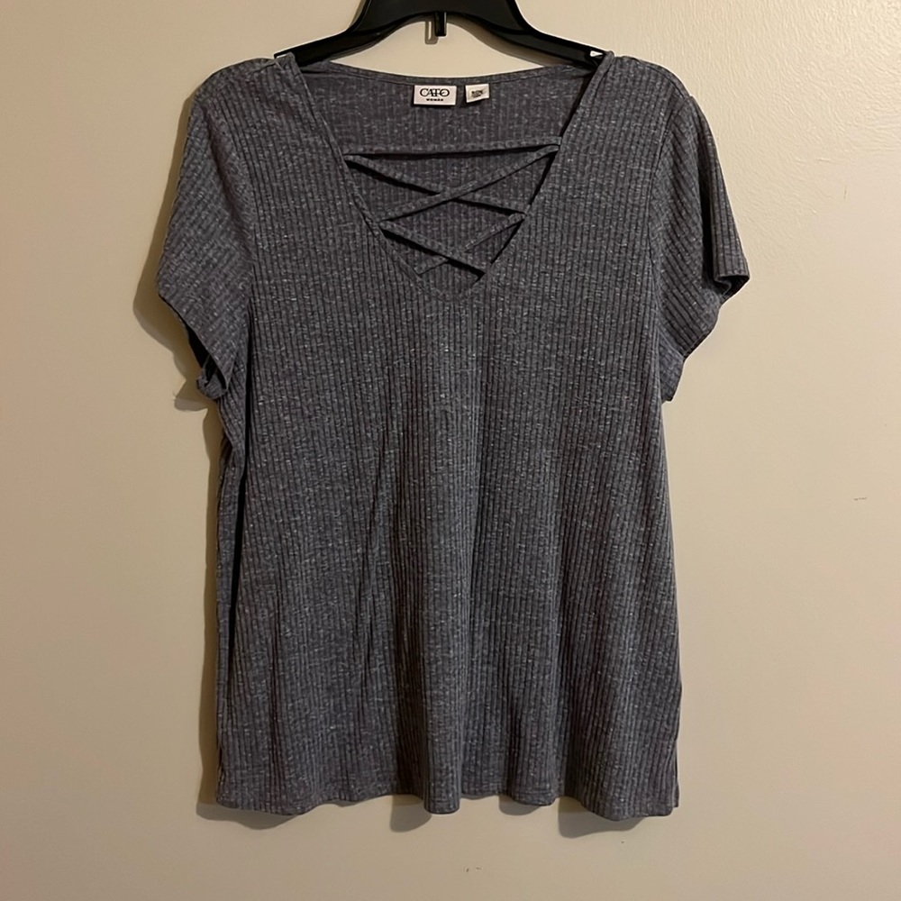 Criss cross short sleeve shirt